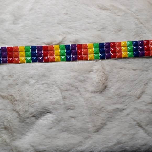 Rainbow Genuine leather white based belts - Picture 3 of 5